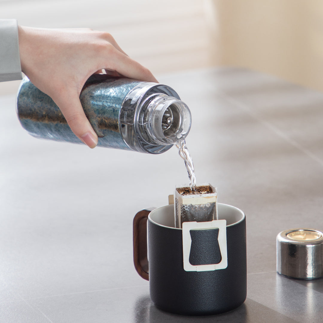 Asterism- 14 oz Titanium double decker insulated thermos