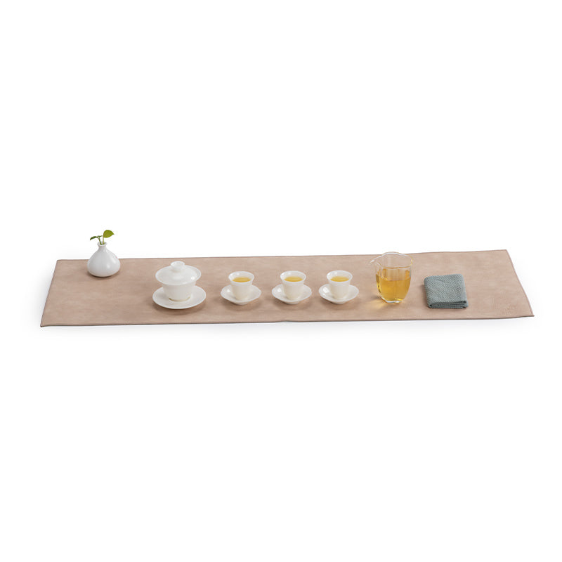 Chemin de table thé/café marron en cuir PU imperméable | Cadeau de pendaison de crémaillère