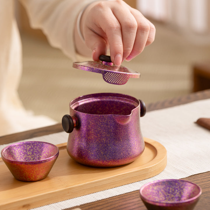Lucid Star  - Personalized Titanium travel tea set for two - Teaware Space
