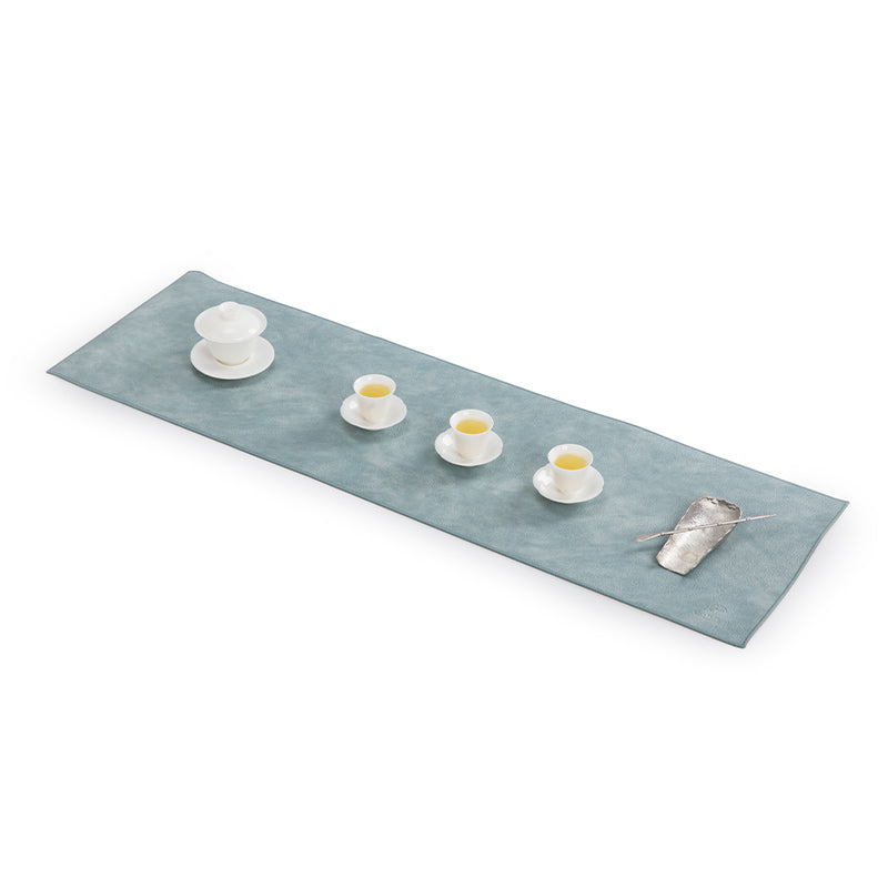 Chemin de table thé/café marron en cuir PU imperméable | Cadeau de pendaison de crémaillère