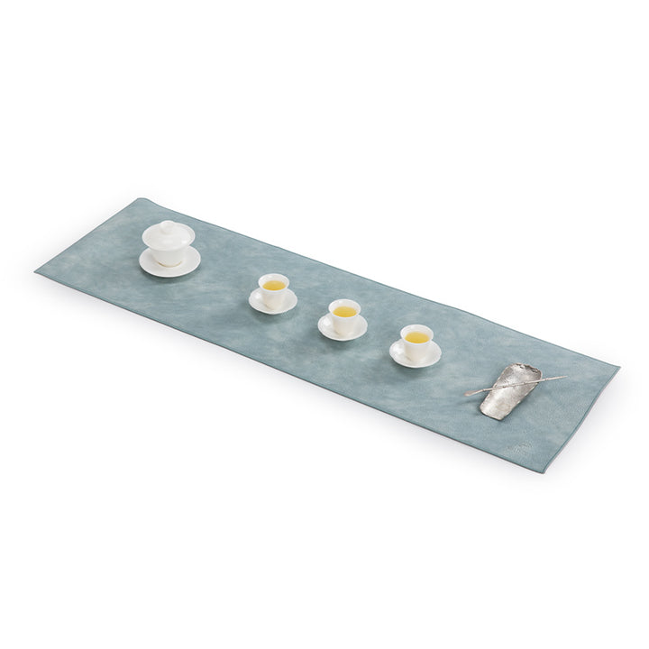Chemin de table thé/café marron en cuir PU imperméable | Cadeau de pendaison de crémaillère