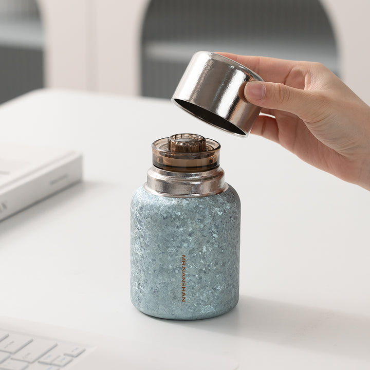 Catch the Time - Mini Blue/Silver Titanium Tea Thermos