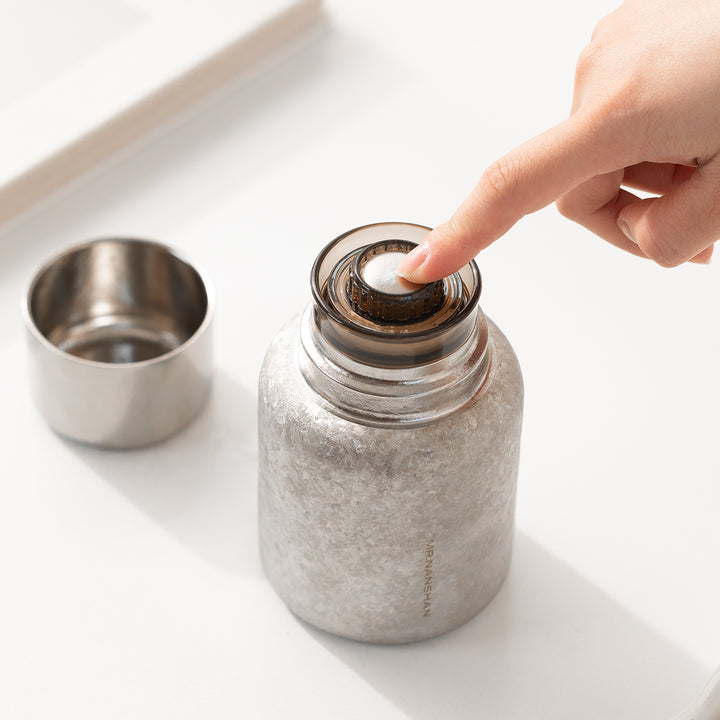 Catch the Time - Mini Blue/Silver Titanium Tea Thermos
