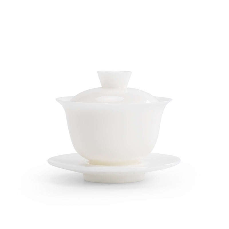 Ruobai - White ceramic Sancai Gaiwan tea set