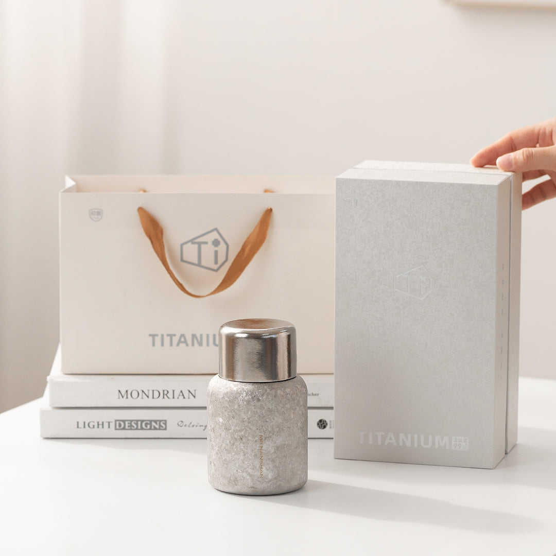 Catch the Time - Mini Blue/Silver Titanium Tea Thermos