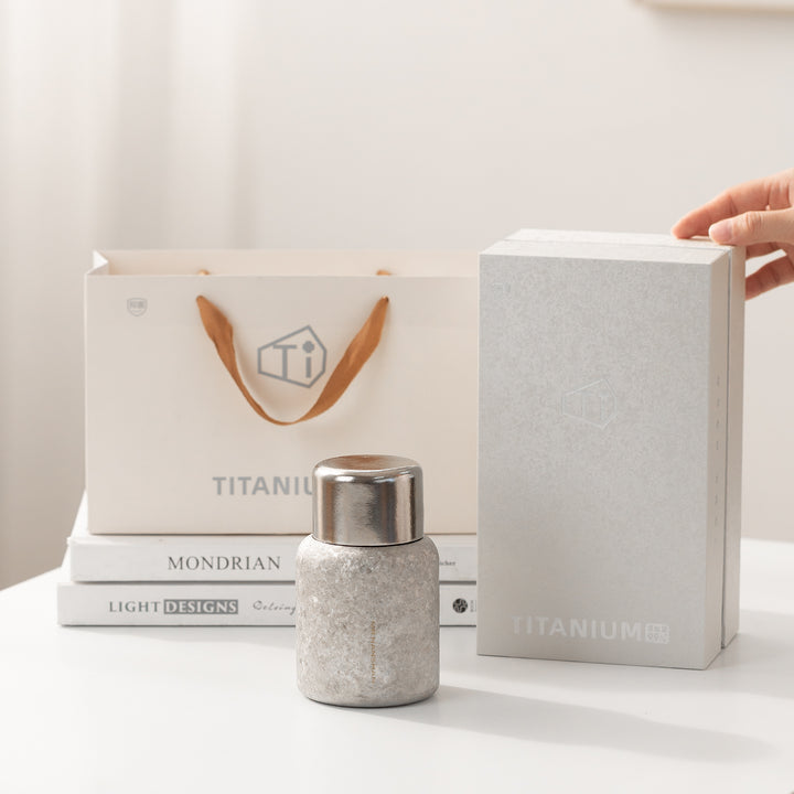 Catch the Time - Mini Blue/Silver Titanium Tea Thermos