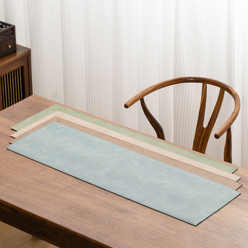 Chemin de table thé/café marron en cuir PU imperméable | Cadeau de pendaison de crémaillère