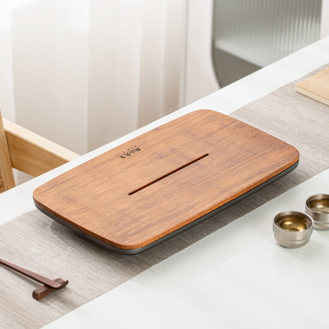Returning to Seclusion - Personalized Bamboo tea tray with drainer