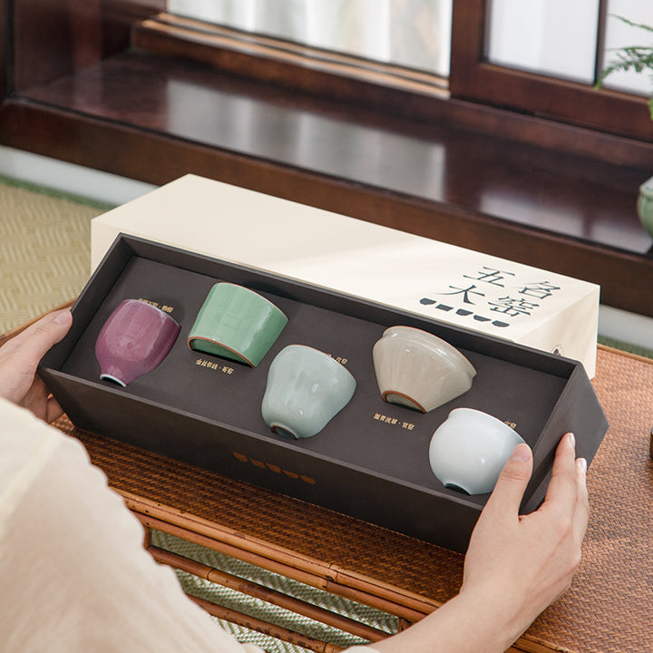 Five Famous Kilns | Handmade tea cups set for gift - Teaware Space