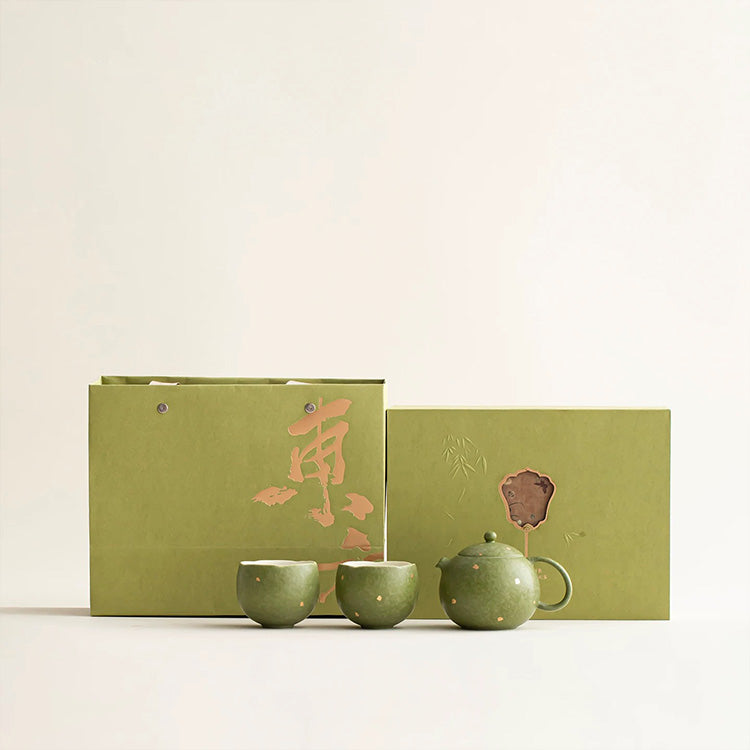 Service à thé chinois vintage Sancai Gaiwan