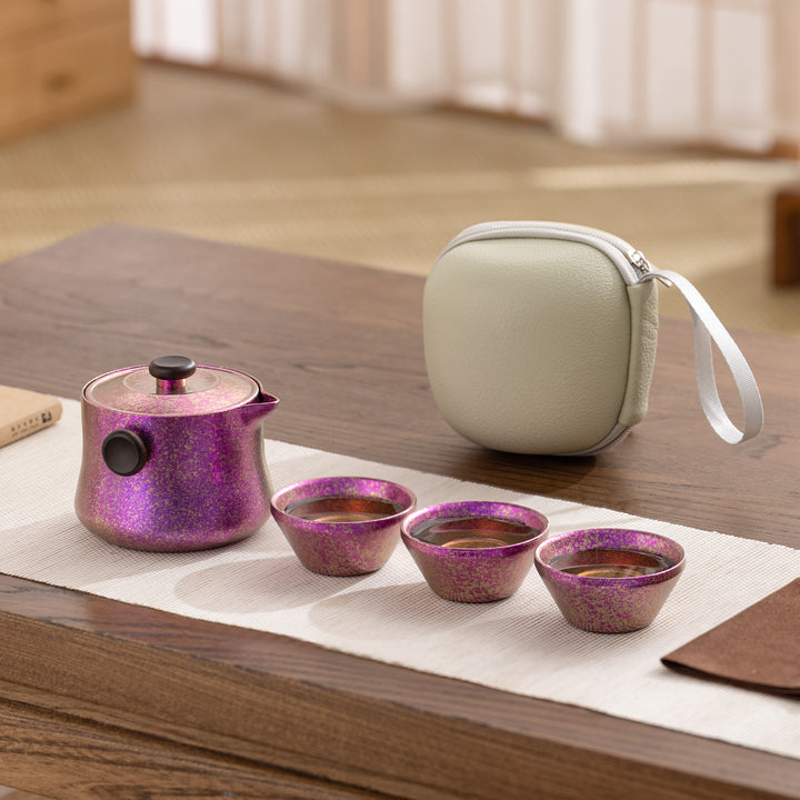 Lucid Star  - Personalized Titanium travel tea set for two - Teaware Space