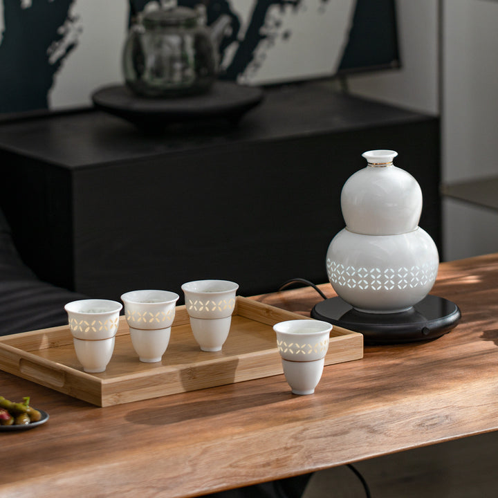 luxury white sake set for wedding gift 