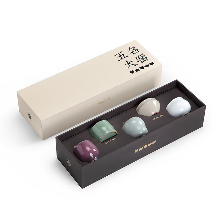 Five Famous Kilns | Handmade tea cups set for gift - Teaware Space