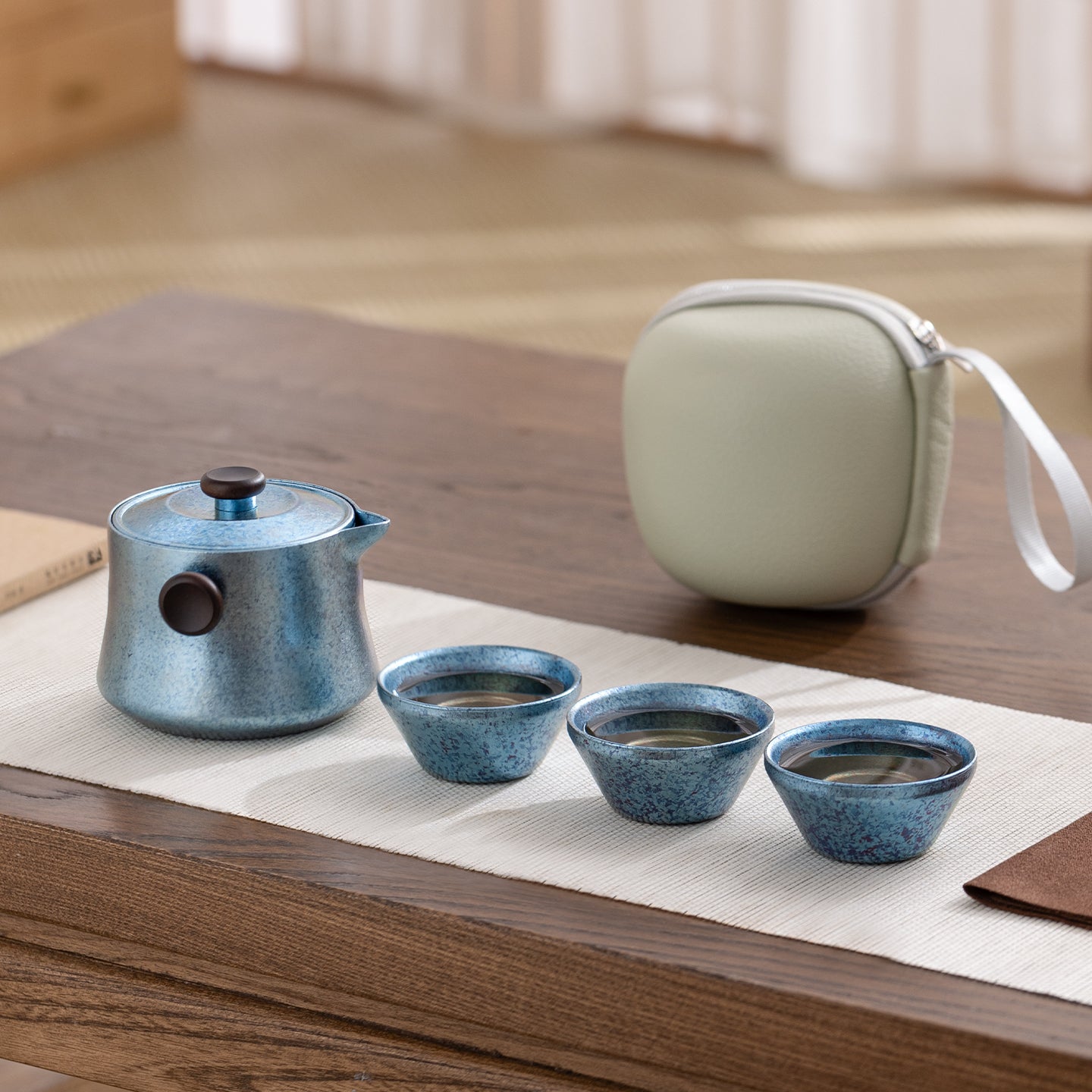 Lucid Star - Personalized blue/silver/purple Titanium portable tea