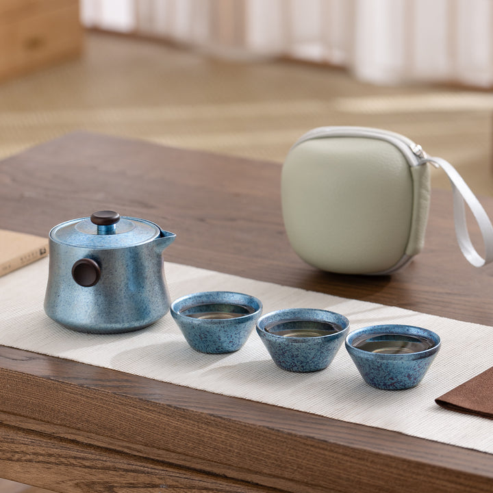 Lucid Star  - Personalized Titanium travel tea set for two - Teaware Space
