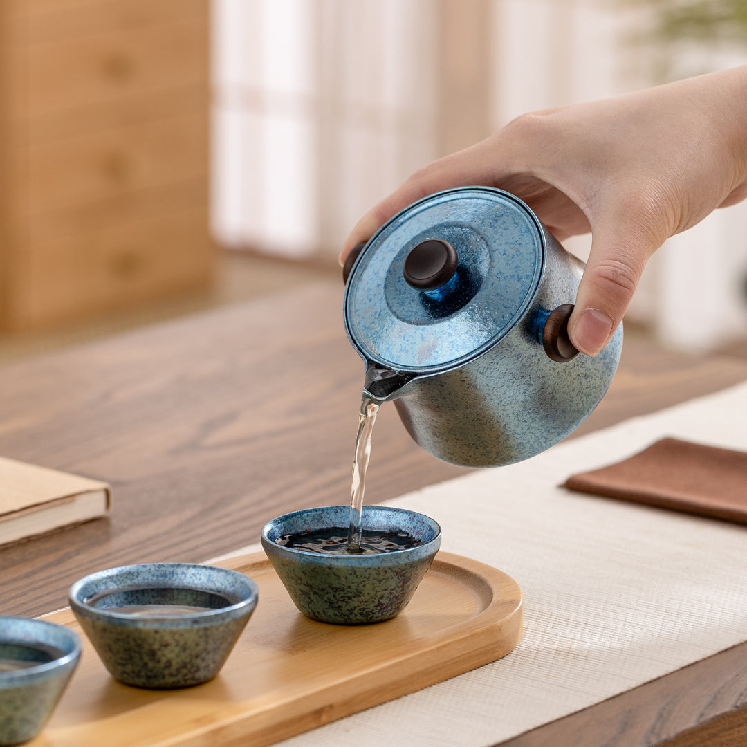 Lucid Star  - Personalized Titanium travel tea set for two - Teaware Space