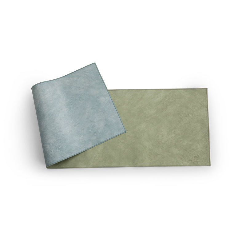 Chemin de table thé/café marron en cuir PU imperméable | Cadeau de pendaison de crémaillère