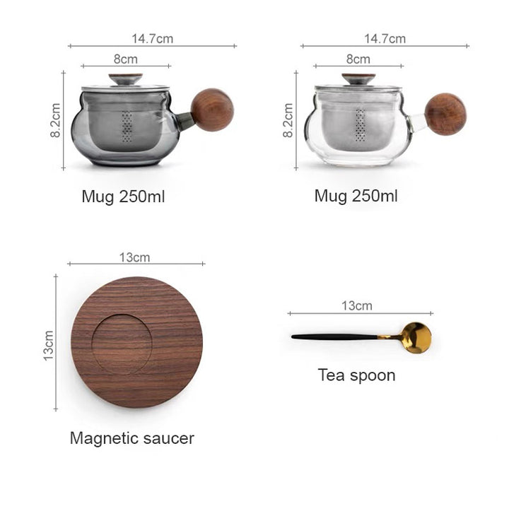 The Moment  - Glass tea mug with titanium infuser and lid