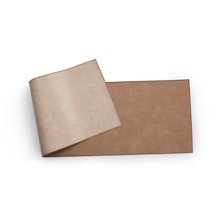 Chemin de table thé/café marron en cuir PU imperméable | Cadeau de pendaison de crémaillère