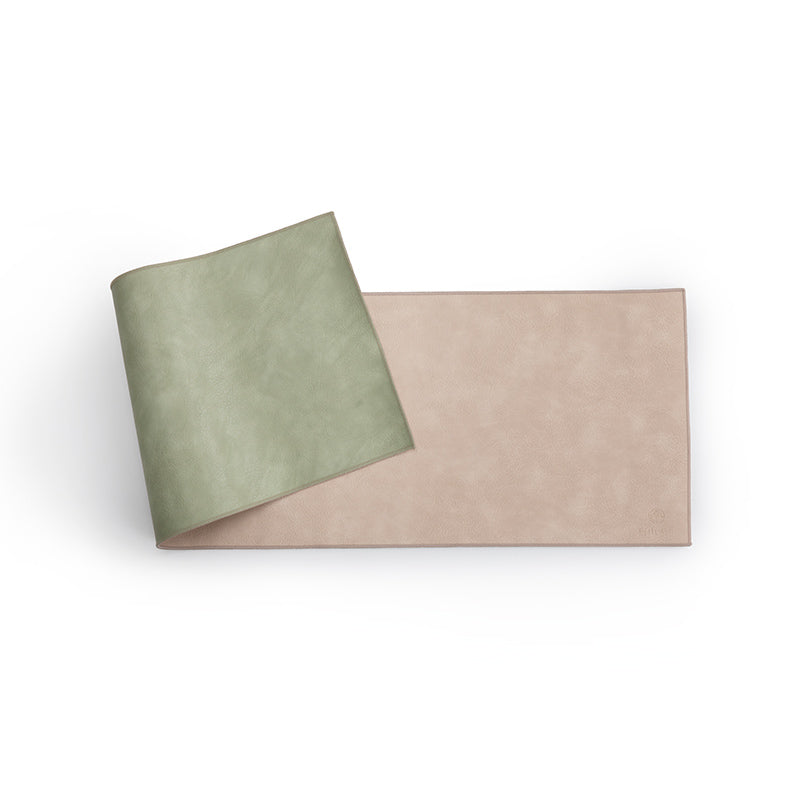 Chemin de table thé/café marron en cuir PU imperméable | Cadeau de pendaison de crémaillère