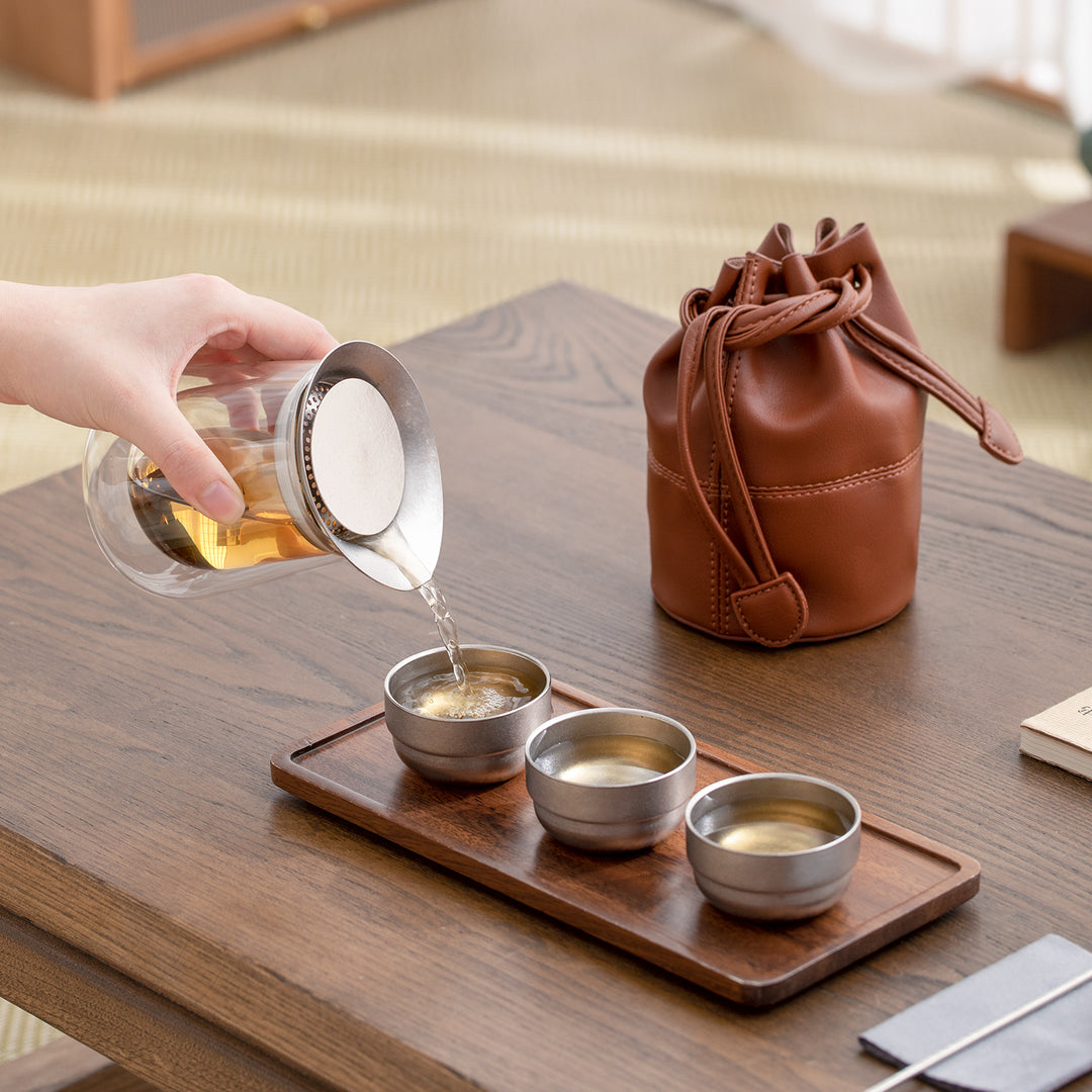 Mirror in the Soul - Titanium Glass travel tea set