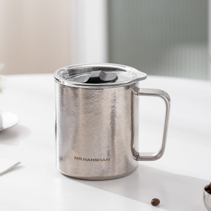 Enjoy - Pure Titanium mug with lid for coffee and tea