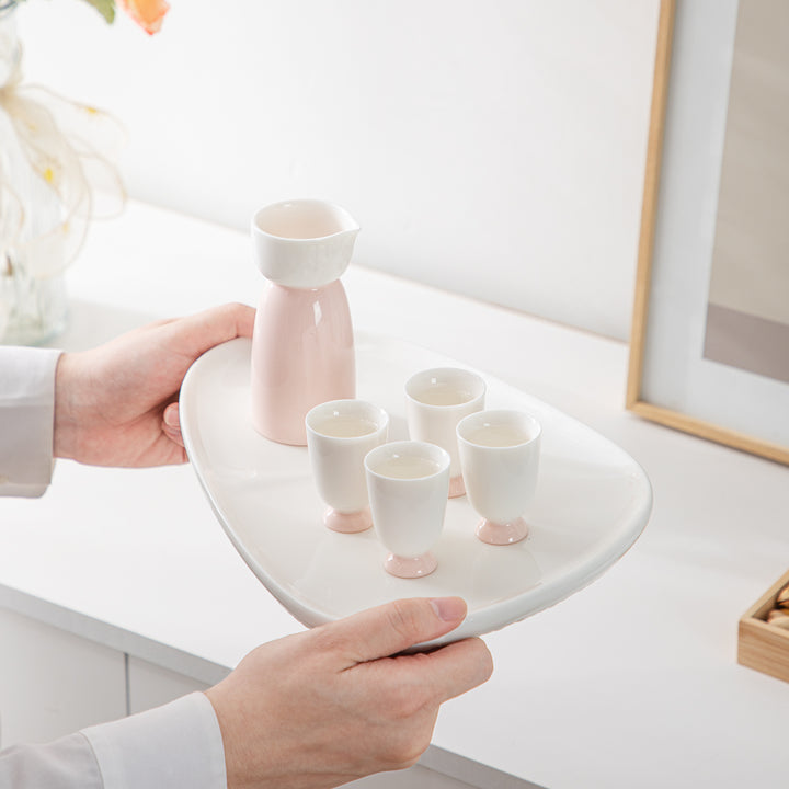 Bliss - Pink Japanese tokkuri sake set