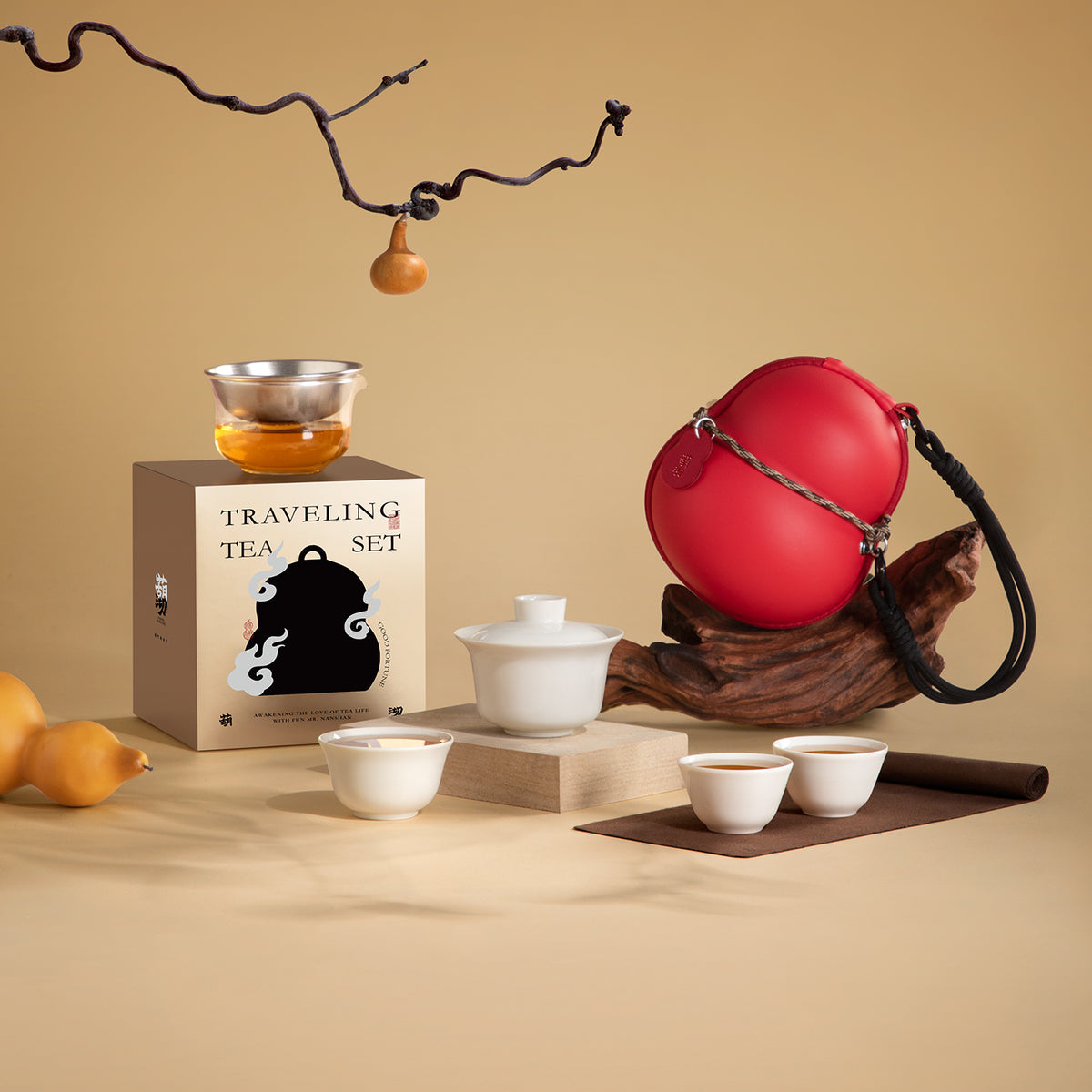 Gourd Box - Custom travel Gaiwan set for work - Teaware Space