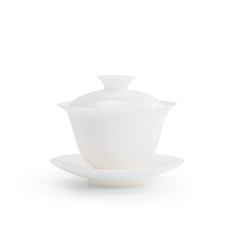 Ruobai - White ceramic Sancai Gaiwan tea set