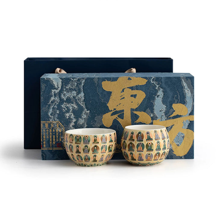 Thousand Buddha - Handmade Gaiwan tea set for one/two - Teaware Space