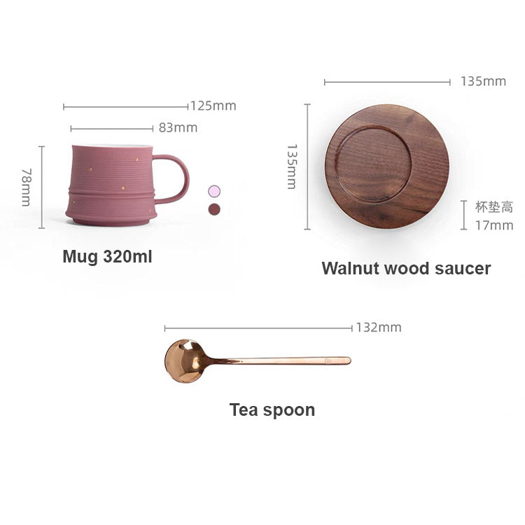 Shanti - Pink latte mug with saucer
