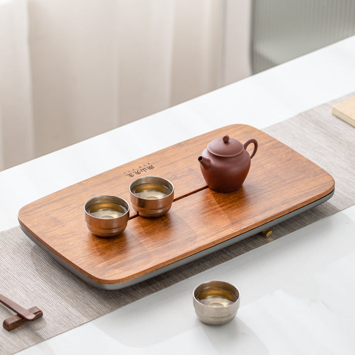 Returning to Seclusion - Personalized Bamboo tea tray with drainer