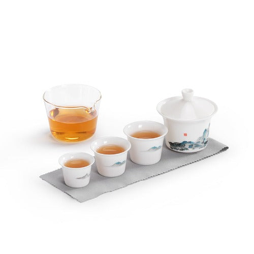 Vintage Chinese portable gaiwan tea set 