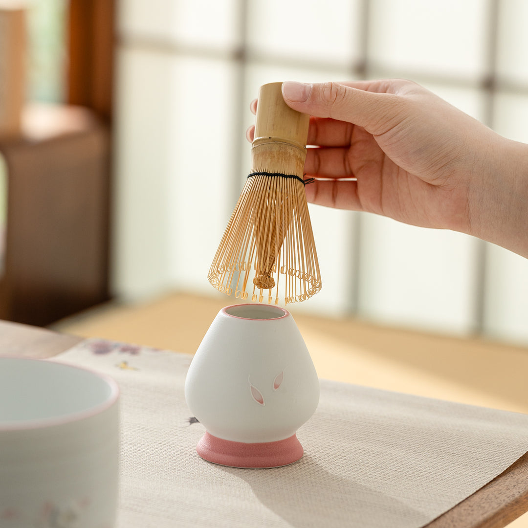 Flowering Time - Japan Matcha bowl and whisk set of 4