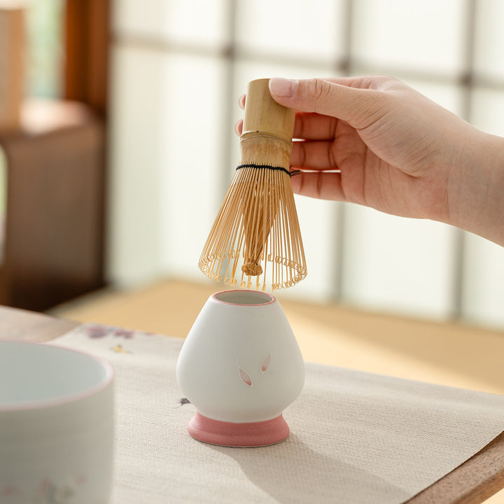 Flowering Time - Japan Matcha bowl and whisk set of 4