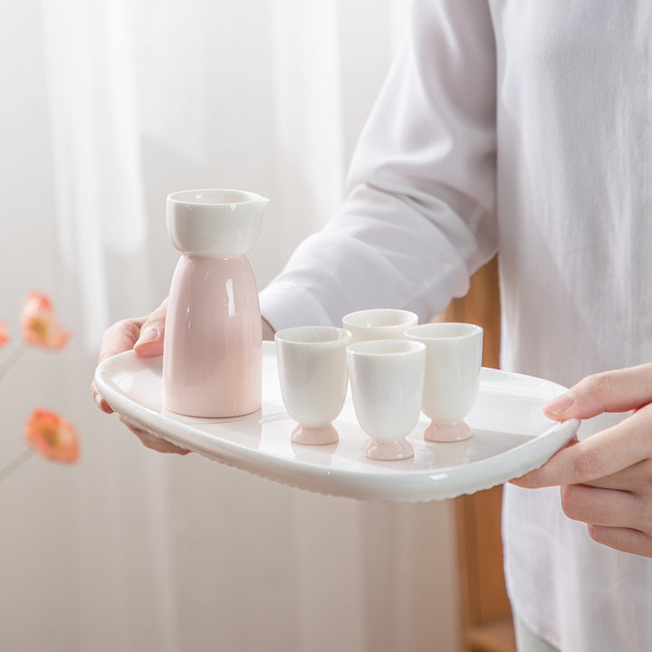 Bliss - Pink Japanese tokkuri sake set
