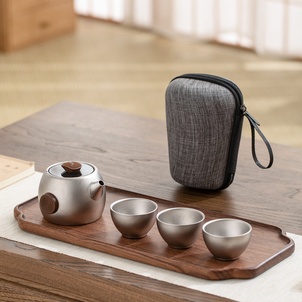 Peace and Calm  - Titanium travel tea set for camping - Teaware Space