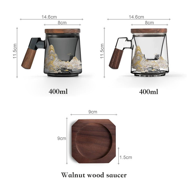 Peak and pit - 3D mountain glass tea cup 400ml