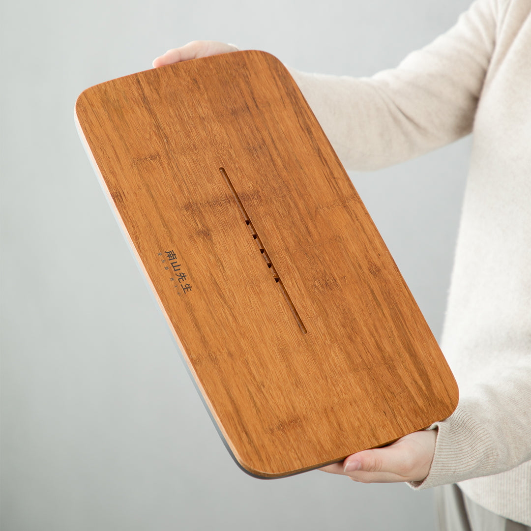 Returning to Seclusion - Personalized Bamboo tea tray with drainer