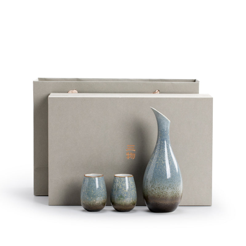 Multi-options | Vintage sake ware with walnut tray - Teaware Space