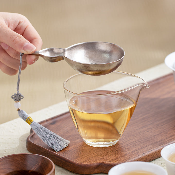 Gourd Gharm - Titanium tea strainer with holder set | Tea filter - Teaware Space
