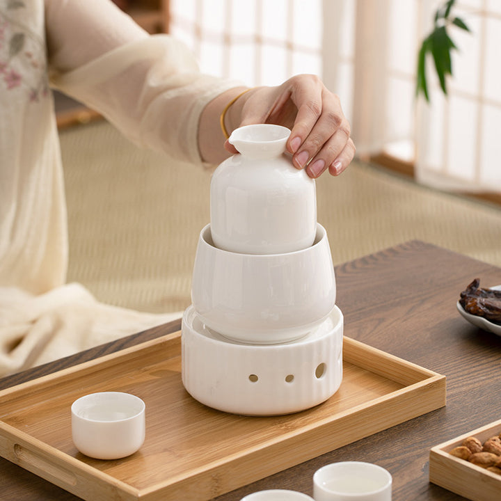 shop the best white Japanese sake set 