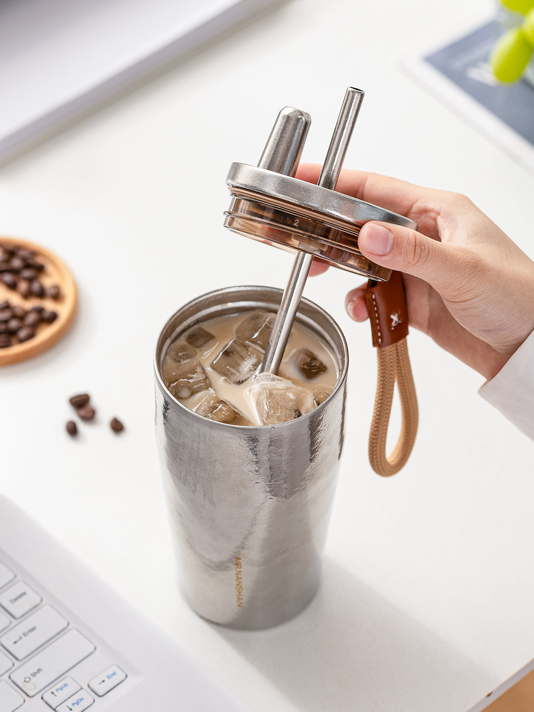 Wildview - 15 oz Titanium water bottle with straw