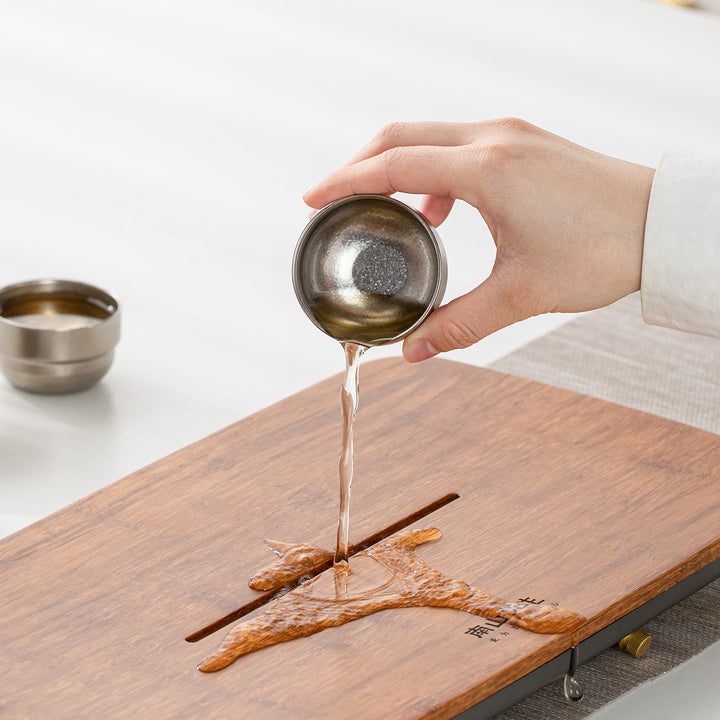 Returning to Seclusion - Personalized Bamboo tea tray with drainer