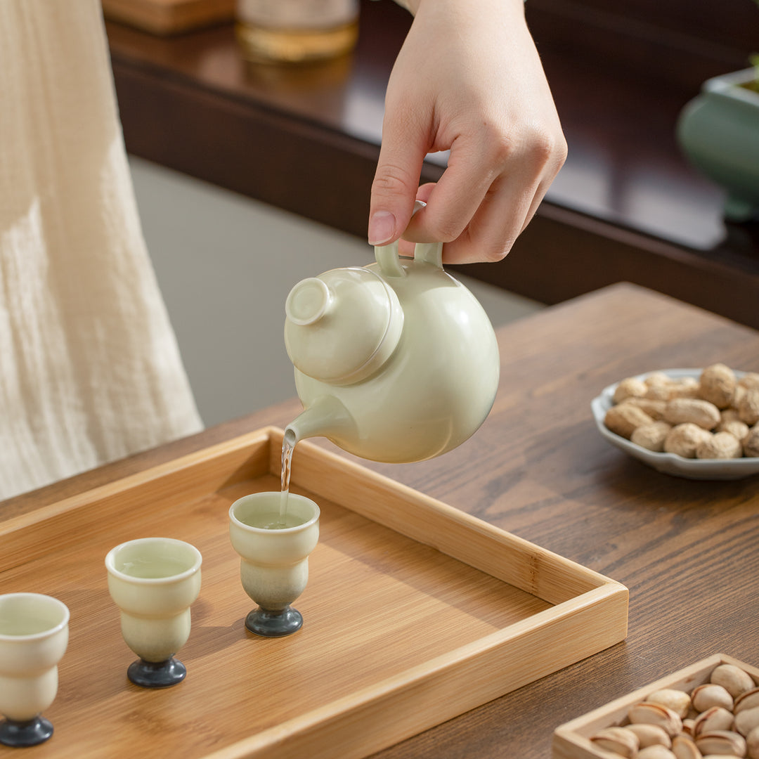 A Sip of Simple Pleasures - Personalized green sake set
