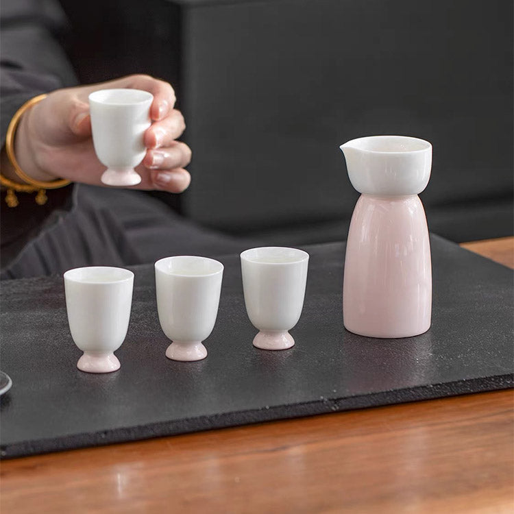 Bliss - Pink Japanese tokkuri sake set