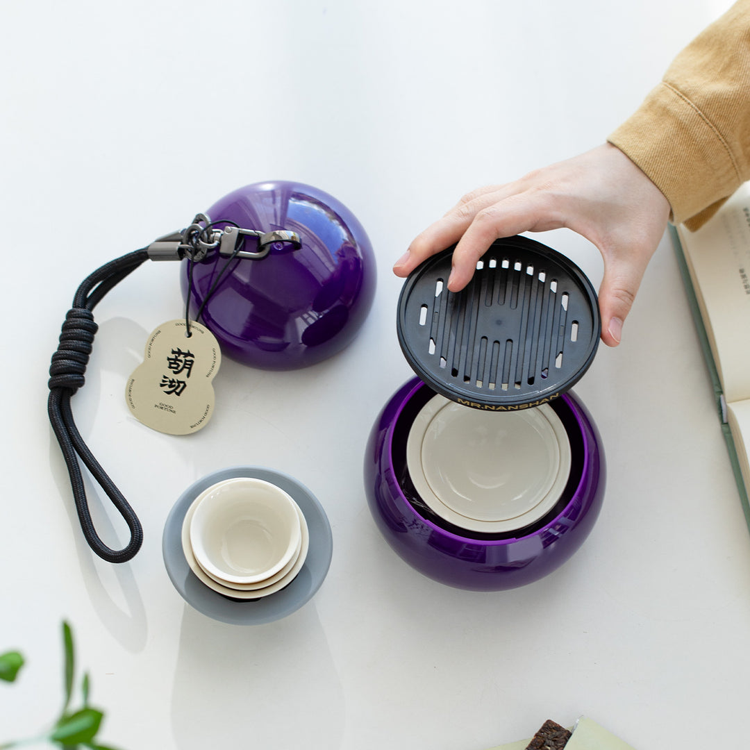 Gourd Box - Purple travel gongfu tea set for camping