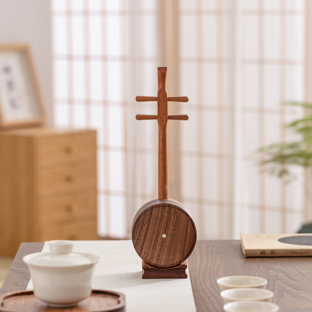 Lute Melody - Unique Pipa shape wooden coaster set of 6 - Teaware Space