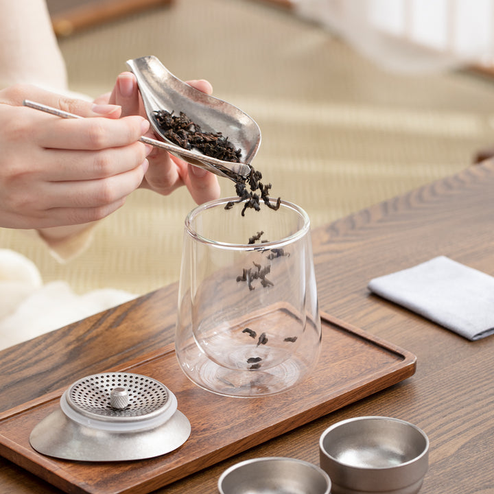 Mirror in the Soul - Titanium Glass travel tea set