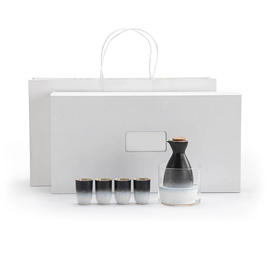 Mountain and Sea - Authentic hot sake set with warmer